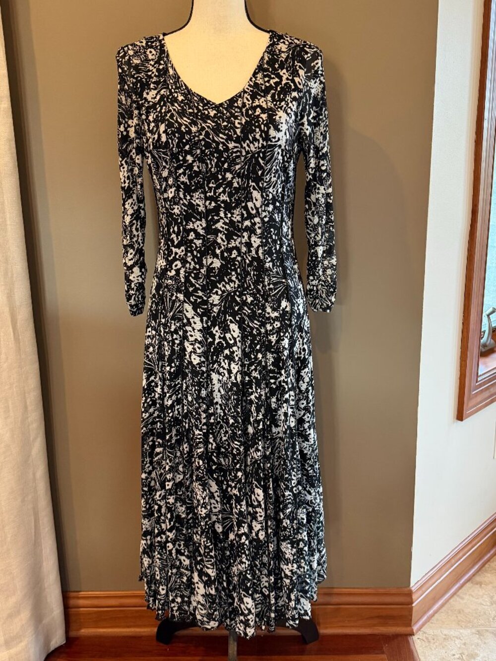 Coldwater Creek Black & White Sheer A-line Flowy Y2K Fairy Grunge, Size 10/12